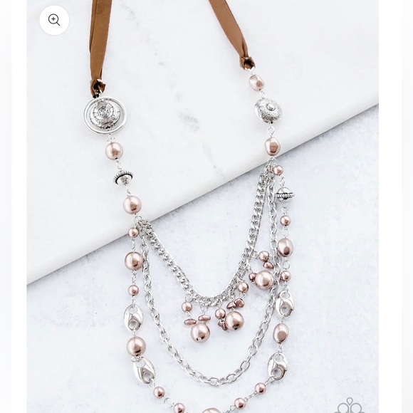 Elevate Your Style with Our Trimmings Copper Beaded Necklace and Earrings Set - Picture 1 of 3